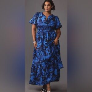 The Somerset Maxi Dress from Anthropologie – Blue/Black Floral